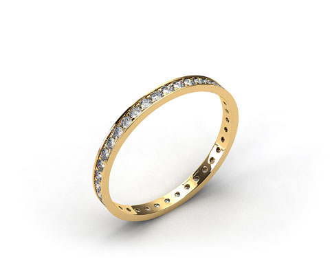 18k Yellow Gold .26ct Pave Diamond Eternity Band
